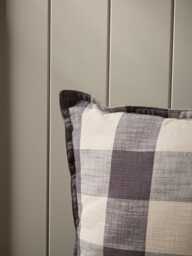 Gingham Indoor Outdoor Cushion - Navy - thumbnail 5