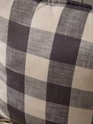 Gingham Indoor Outdoor Cushion - Navy - thumbnail 3