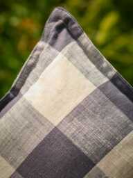 Gingham Indoor Outdoor Cushion - Navy - thumbnail 4