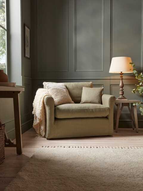 Silves Love Seat - Barley Cotton Stripe - image 1
