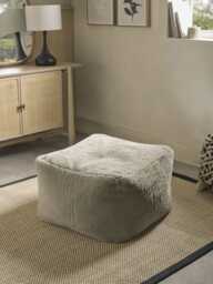 Cosy Luxe Faux Fur Pouffe - Mink
