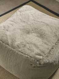 Cosy Luxe Faux Fur Pouffe - Mink - thumbnail 2
