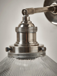 Antique Fluted Glass Wall Light - Silver - thumbnail 3