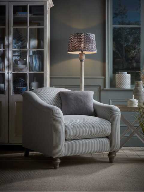 Assan Armchair - Warm Sand Wide Cotton Stripe - image 1