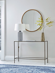Antique Brass Bevelled Round Mirror - Large - thumbnail 2