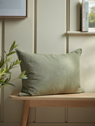 Cotton Linen Rectangular Cushion Cover - Fern Green