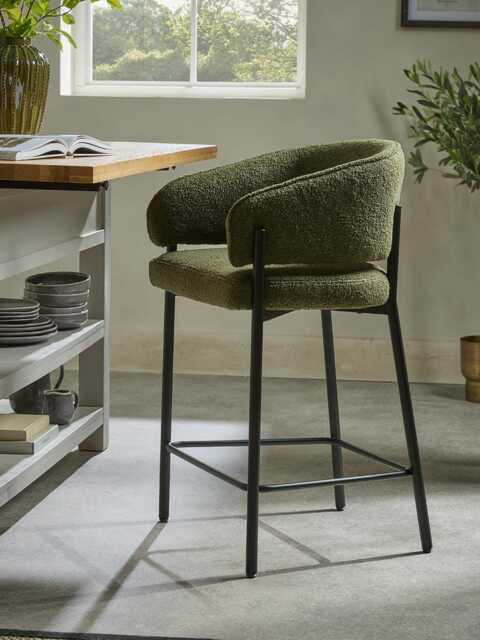 Olive Boucle Stool - image 1