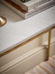 Marble & Textured Brass Console Table - thumbnail 3