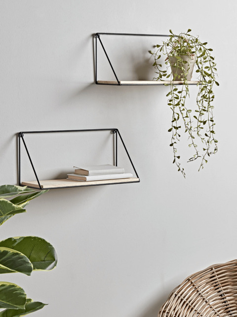 Two Industrial Wood & Metal Shelves - Small - image 1