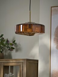 Elliptical Amber Glass Pendant - thumbnail 1