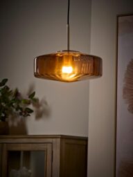 Elliptical Amber Glass Pendant - thumbnail 2