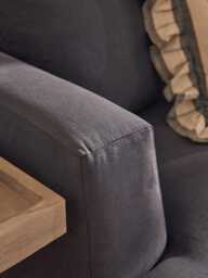 Palma Love Seat - Deep Cyan Opulent Cotton Velvet - thumbnail 2