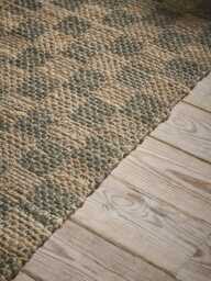 Chequered Jute Rug - Green - thumbnail 4