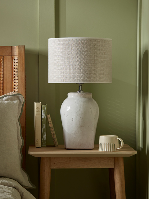 White Glazed Table Lamp - Small - image 1