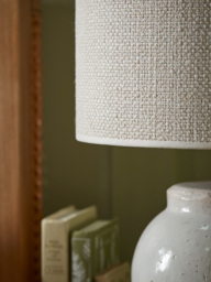 White Glazed Table Lamp - Small - thumbnail 5