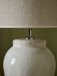 White Glazed Table Lamp - Small - thumbnail 4
