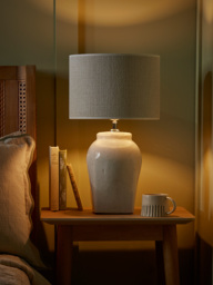 White Glazed Table Lamp - Small - thumbnail 2