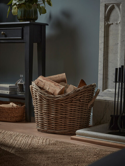 Curved Wicker Log Basket - image 1