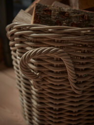Curved Wicker Log Basket - thumbnail 2