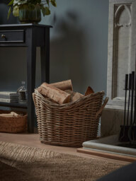 Curved Wicker Log Basket - thumbnail 1