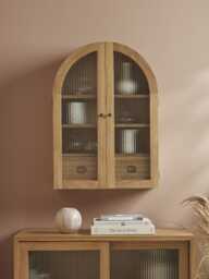 Arched Teak Storage Cabinet - thumbnail 1
