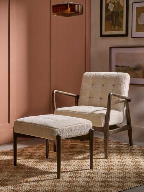 Mid Century Teddy Footstool - Natural - image 1