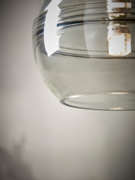 Smoked Ribbed Glass Pendant - Round - thumbnail 3