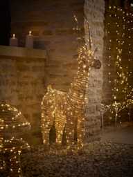 Blonde Faux Rattan Light Up Reindeer - Small - thumbnail 4