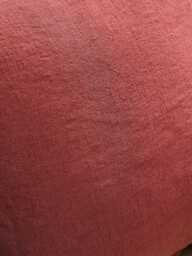 Ruffle Cotton Linen Square Cushion Cover - Deep Red - thumbnail 4