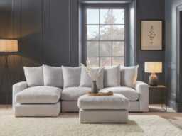 Lyon Chaise Left Hand Sofa - Fog Opulent Cotton Velvet - thumbnail 3