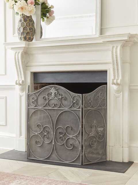 Grey Metal Fire Screen - image 1