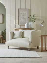 Geneve Love Seat - Pale Stone Opulent Cotton Velvet - thumbnail 1