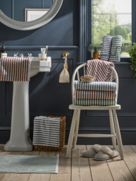 Cotton Striped Bath Towel - Eucalyptus - thumbnail 4