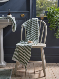Cotton Striped Bath Towel - Eucalyptus