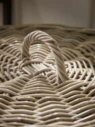 Lined Rattan Laundry Basket - Round - thumbnail 3