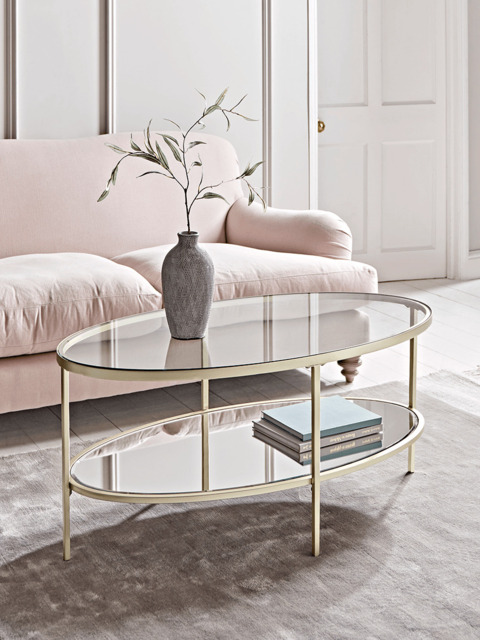 Glass Display Coffee Table - Soft Gold - image 1