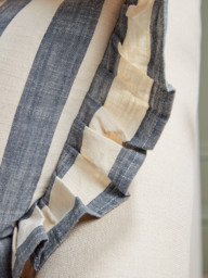 Ruffle Square Cushion - Nautical Stripe - thumbnail 4