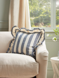 Ruffle Square Cushion - Nautical Stripe - thumbnail 1