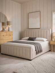 Odin Cream Velvet Bed - King
