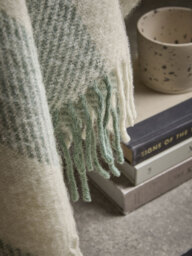 Luxe Stripe Wool Throw - Eucalyptus - thumbnail 3