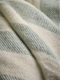 Luxe Stripe Wool Throw - Eucalyptus - thumbnail 2