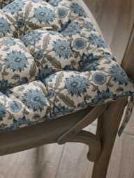 Floral Block Printed Seat Pad - thumbnail 2