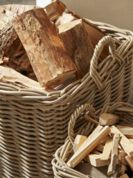 Two Rattan Log Baskets - Square - thumbnail 2