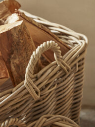 Two Rattan Log Baskets - Square - thumbnail 3