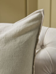 Velvet & Cotton Linen Large Square Cushion Cover - Putty - thumbnail 4
