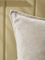 Velvet & Cotton Linen Large Square Cushion Cover - Putty - thumbnail 2