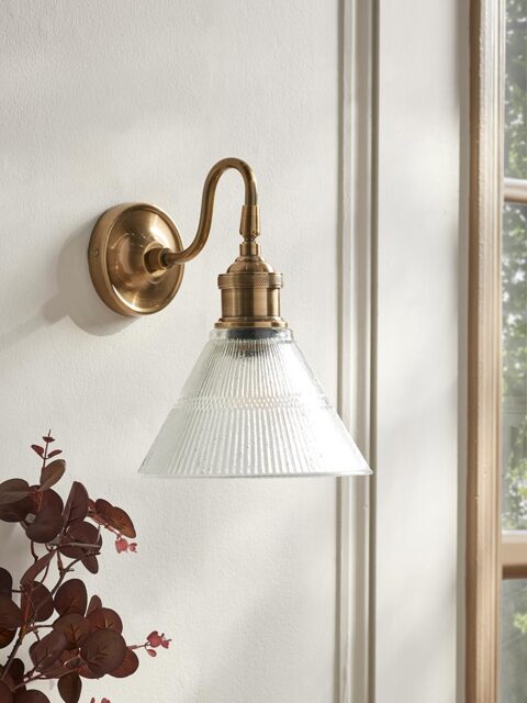 Textured Glass Tapered Wall Light - image 1