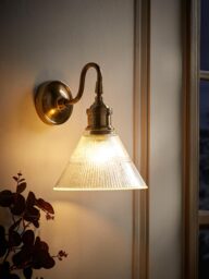 Textured Glass Tapered Wall Light - thumbnail 2