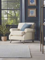 Annecy Armchair - Pale Stone Opulent Cotton Velvet - thumbnail 1