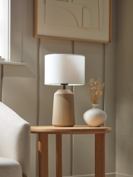 Ribbed Table Lamp - Taupe - thumbnail 1